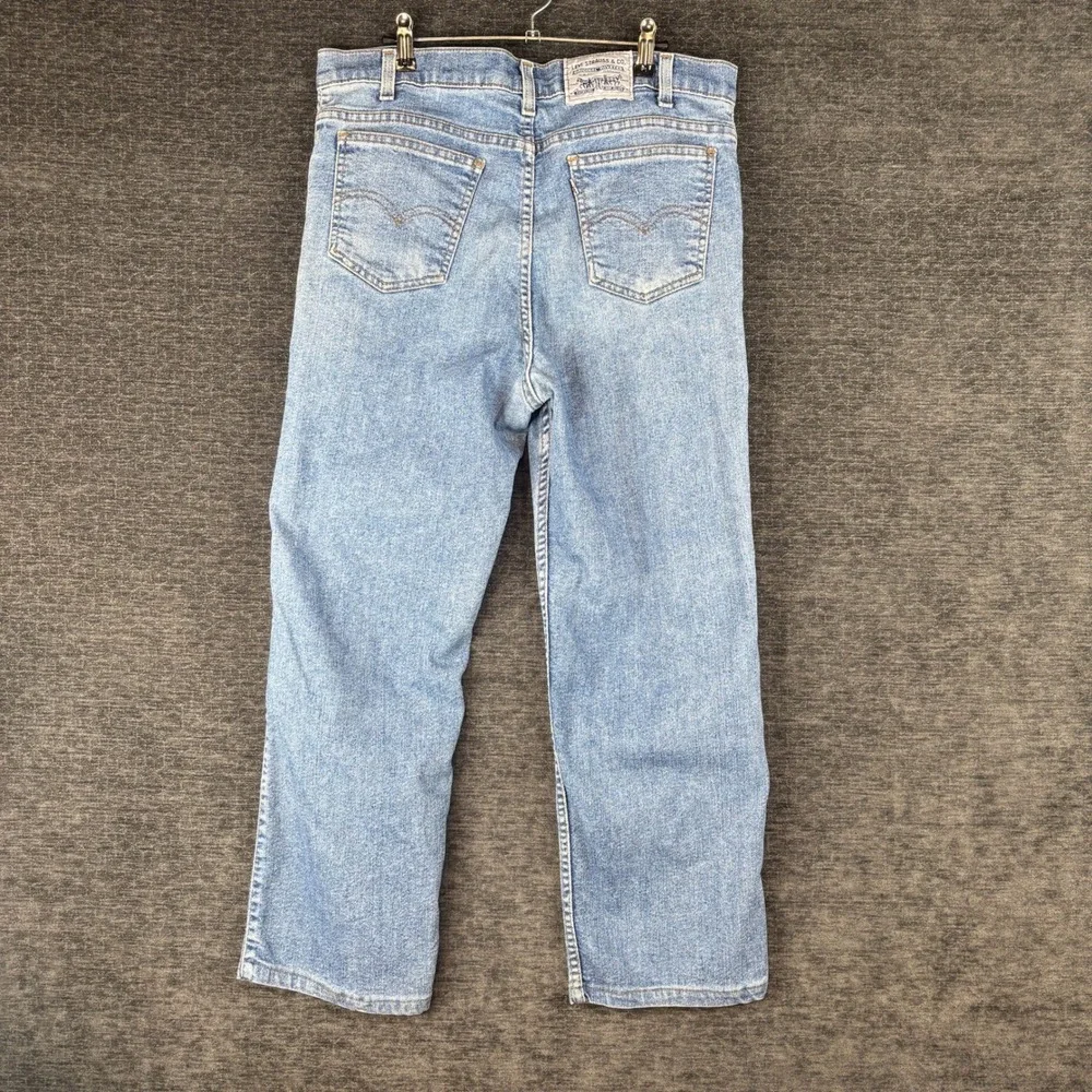 Vintage Levis Flex Jeans Mens 34x30 Light Wash Straight Leg Made in USA Casual